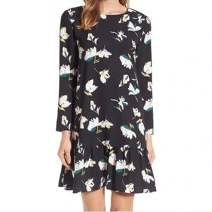 EUC HALOGEN FLORAL LONG SLEEVED DRESS